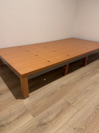 Base cama individual madera y metal