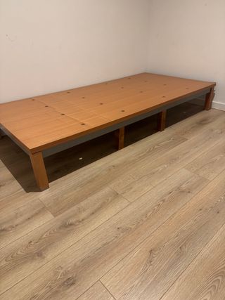 Base cama individual madera y metal