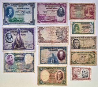Lote x 12 Billetes España DIFERENTES !