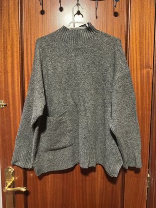 Jersey Zara gris cuello alto