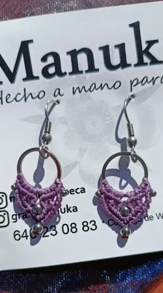 Pendientes Manuka macramé