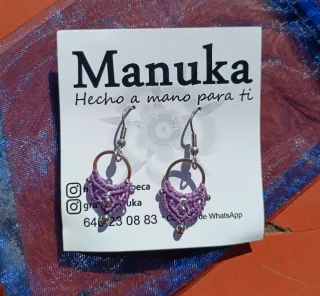 Pendientes Manuka macramé