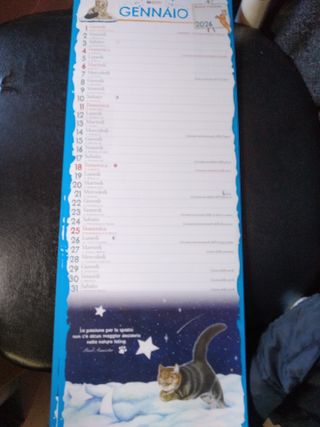 Calendario 2026 con Gatti