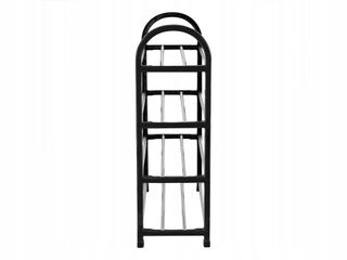 Zapatero Metálico 4 Niveles Negro/Plata