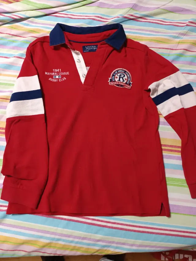 Polo Mayoral Manga Larga Rojo Talla 8