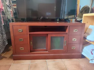 Mueble TV madera maciza cerezo