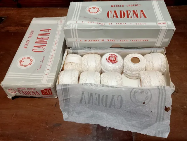 3 cajas , 29 piezas de Hilo de Crochet Cadena Fabr