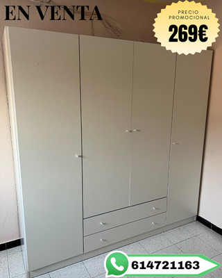 Armario ropero beige/blanco