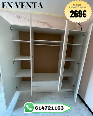 Armario ropero beige/blanco