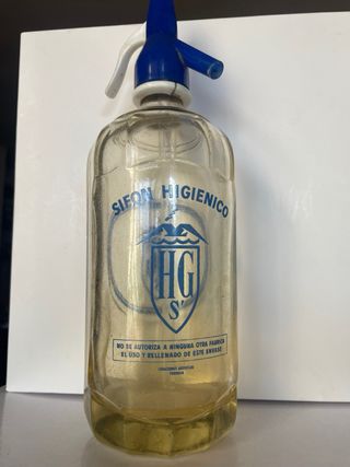 Sifón de vidrio antiguo HG S'