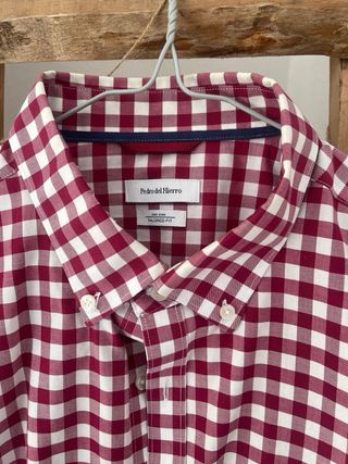Camisa Pedro del Hierro cuadros rojo y blanco