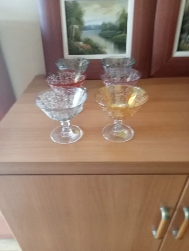 Juego Copas Champán Marca Cristal Multicolor