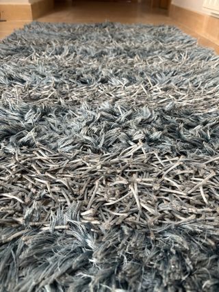 Alfombra Shaggy Azul y Gris