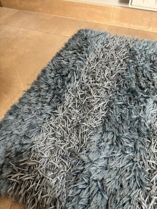 Alfombra Shaggy Azul y Gris