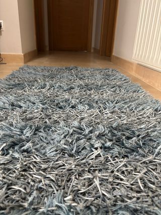 Alfombra Shaggy Azul y Gris