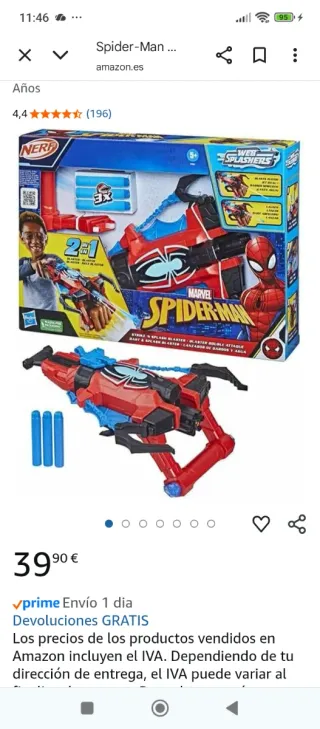 Nerf Spider-Man Blaster 2 en 1