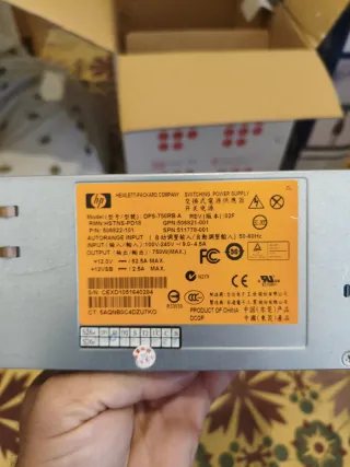 Fuente Alimentación HP 750W DPS-750RBA