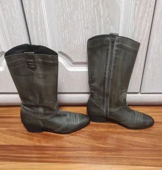 Botas de piel verde
