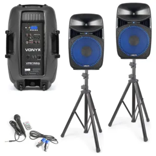 Set Altavoces Vonyx VPS152A con Pies y Cables
