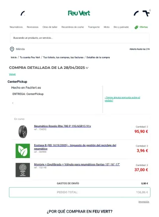4 Ruedas con neumáticos 195/65R15 seminuevos