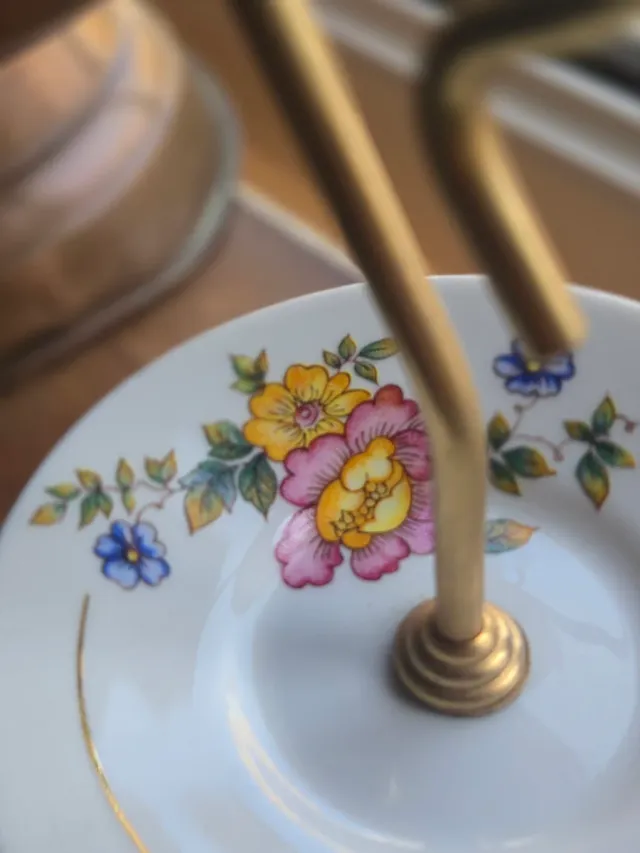 Bandeja Limoges 2 pisos flores