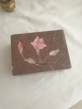 Caja joyero mármol flores