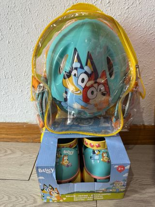 Patines, Casco y protecciones Bluey