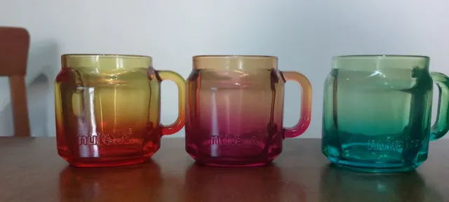 4 Tazzine Vetro Colorato Nutella