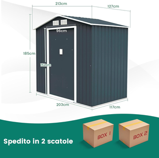 Casetta da Giardino 2,37㎡, Capanno da Esterno in L