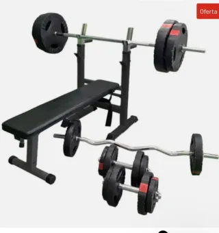 Banco Musculación + Pesas 100kg