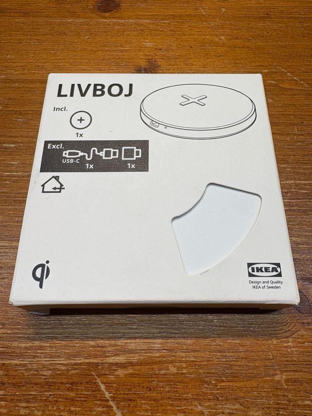 IKEA LIVBOJ Caricabatterie Wireless Qi (bianco)