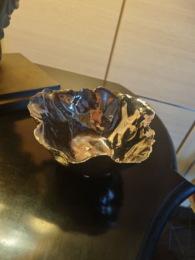 Ciotolina/svuotatasche metallo design ondulato