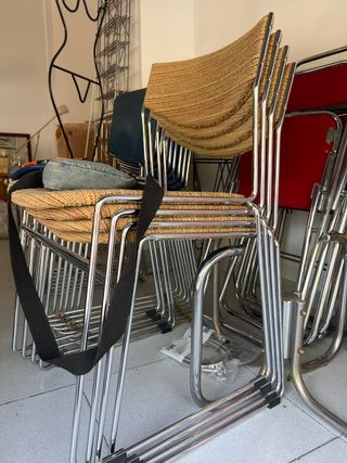 Sillas Samy apilables metal y tela
