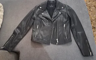 Chaqueta Piel Vacuno Negra Moto