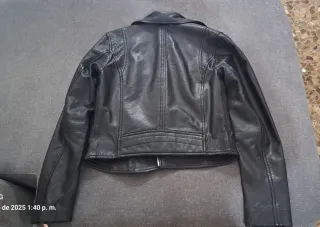 Chaqueta Piel Vacuno Negra Moto