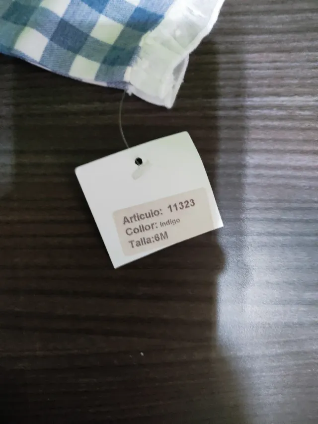 Vestido bebé cuadros azul