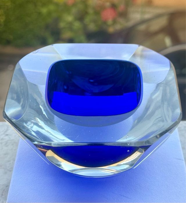 Posacenere Vetro Murano Blu 930 gr