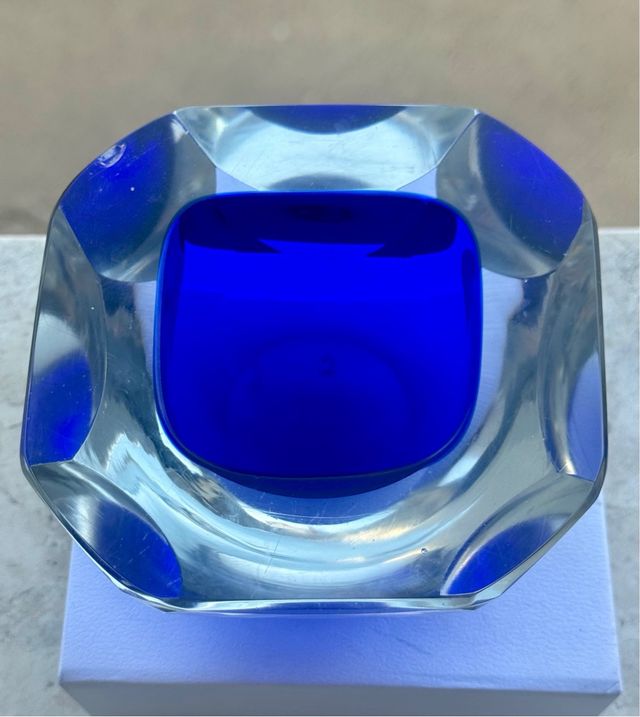 Posacenere Vetro Murano Blu 930 gr