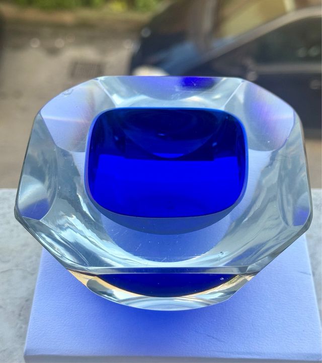 Posacenere Vetro Murano Blu 930 gr