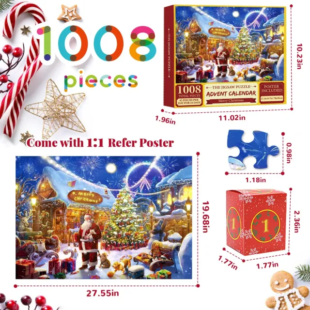 Calendario Adviento Puzzle Papa Noel