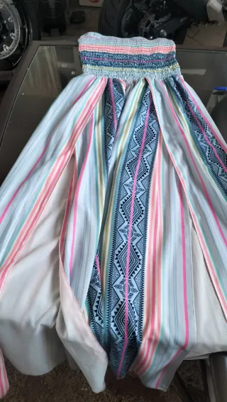 Mono largo estampado sin tirantes