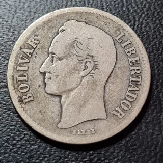 Moneda Venezuela 2 Bolívares 1930 Plata