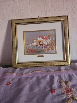 Quadro R. Fagi con cornice dorata