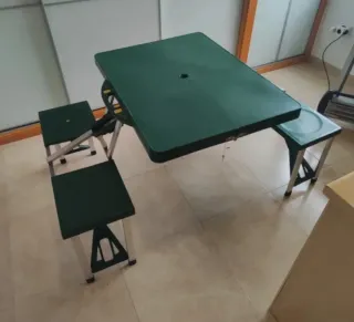 Mesa Pvc Plegable Picnic Verde.