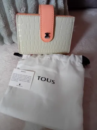 Tarjetero Tous Beige y Rosa