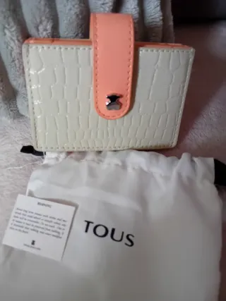 Tarjetero Tous Beige y Rosa