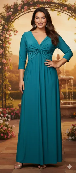 Vestido fiesta largo mujer talla grande