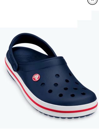 Zuecos Crocs Azul Marino con Raya Roja