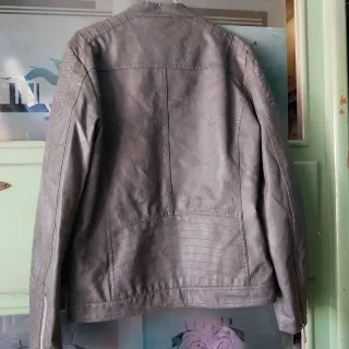 Giubbotto donna ecopelle grigio