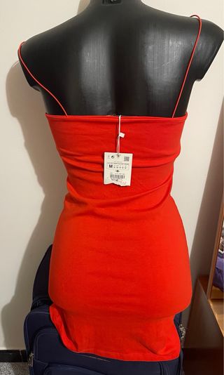 Vestido Zara tirantes rojo naranja Talla M